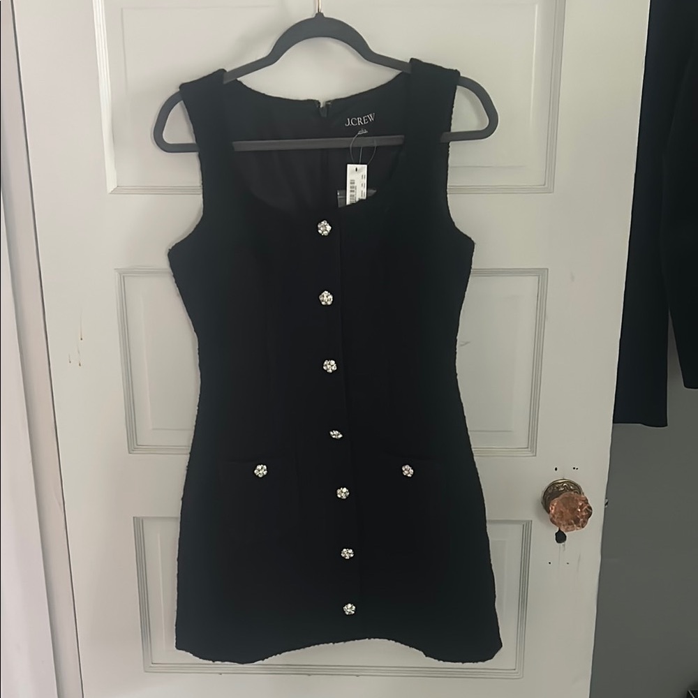 J. Crew Black Sheath Mini Dress Sleeveless Scoop Neck